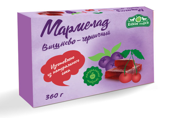 №2 Мармелад  "Вишнево-черничный" белевский 360г   в Надыме