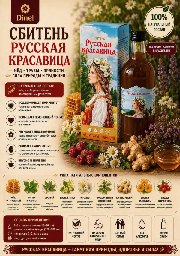№3 Сбитень Русская красавица, 250мл в Надыме