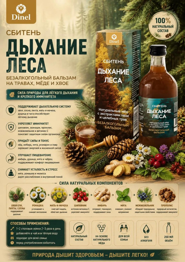 №3 Сбитень Дыхание леса, 250мл  в Надыме